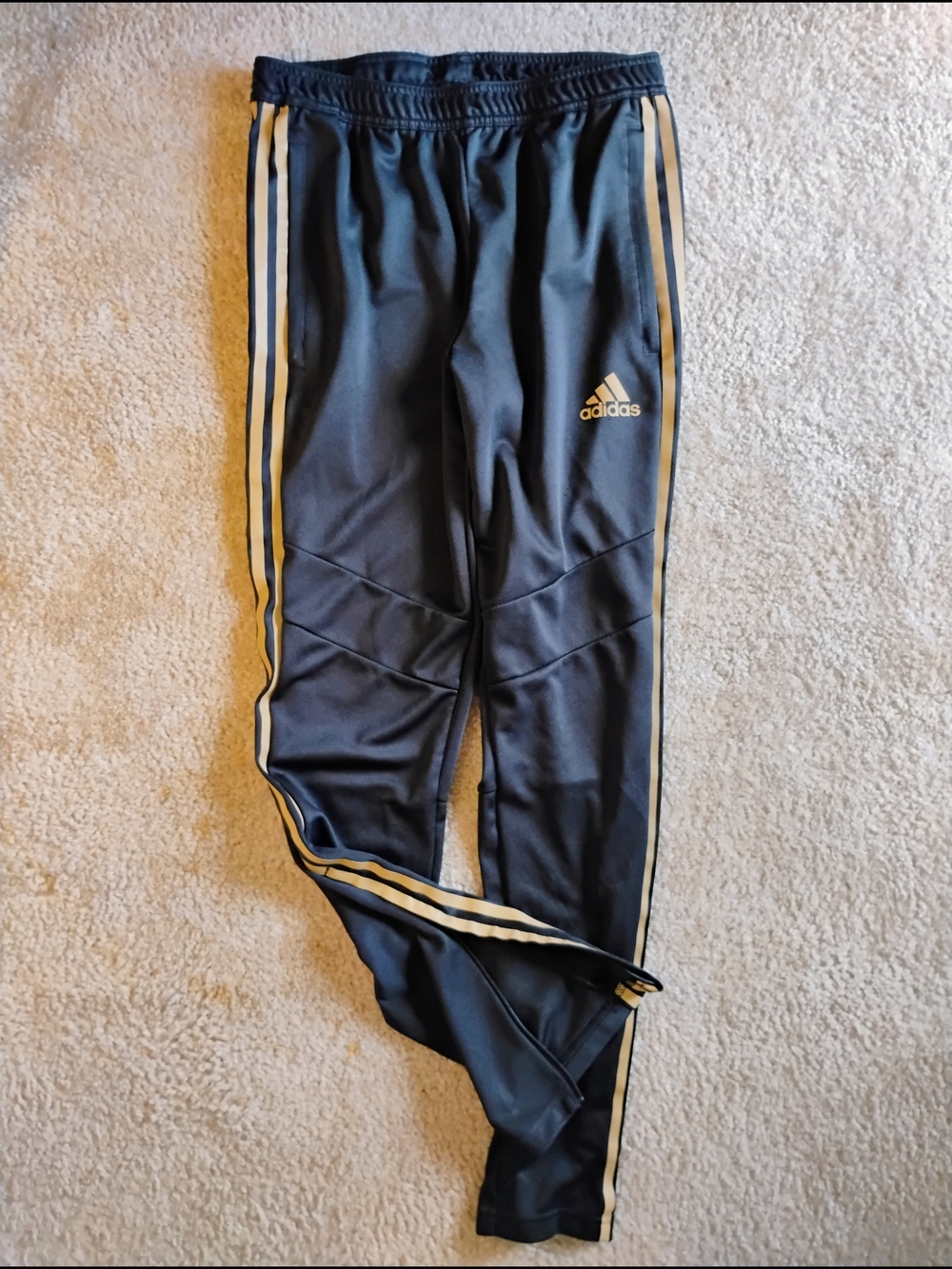 Adidas ClimaCool Black Track Pants with Gold Stripes